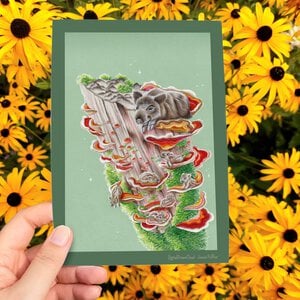 Swiney fungi herfst, art print, 14,8x21 cm(5.8x8.2 inch)