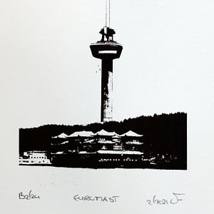 Monocolor zeefdruk Euromast mini