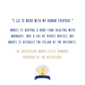 Alternative view of "I go to work with my human everyday." - Limited Edition Print (A3+)