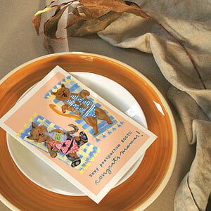 Schattige katten wenskaarten 5x / Set Cats Greeting Cards 5x Set