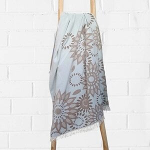Hamamdoek - hammam strandlaken fouta 95x185cm - zonnebloem - konings blauw & koffie & munt