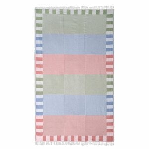 Hamamdoek - turks handdoek | 100x160 cm | tegel & groen & turkoois