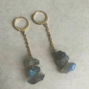 Alternative view of Vergulde oorbellen met labradoriet