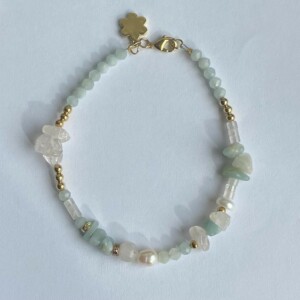 Alternative view of Armband met rozenkwarts, amazoniet en zoetwaterparels