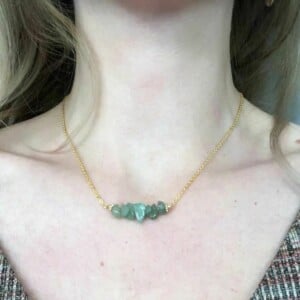 Alternative view of Gold filled ketting met onregelmatig gevormde kraaltjes van aventurijn