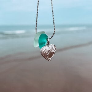 Zeeglas Ocean Lover Ketting Zilver