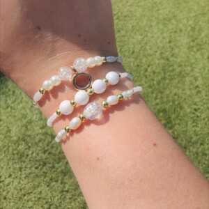 Alternative view of Armbanden set 'Chique' wit met goud