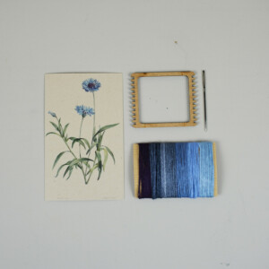 Blauw Korenbloem DIY Weefpakket Klein