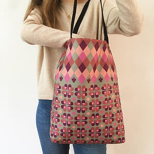 Shopper met speelkaarten print