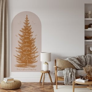 Kerstboom Behang Boog Sticker Blush