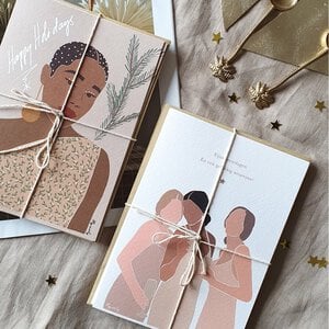 Wenskaarten Feestdagen Set (4 stuks met enveloppe)