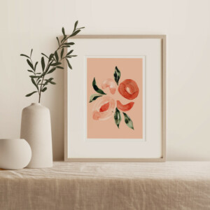 Abstracte Perzikken Peaches A5 Art Print / Peaches and Cream Art Print A4