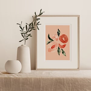 Abstracte Perzikken Peaches A5 Art Print / Peaches and Cream Art Print A4