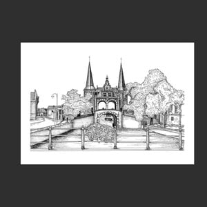 Pentekening Waterpoort Sneek (A4)