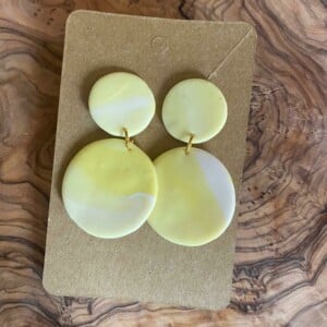 Oorbellen | Duo (rond) geel