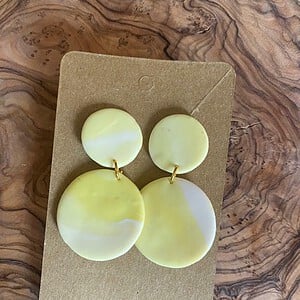 Oorbellen | Duo (rond) geel