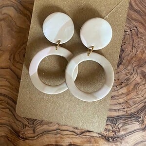 Oorbellen | Rond- beige
