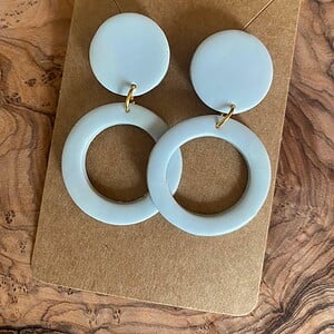 Oorbellen | Duo (rond) lichtblauw