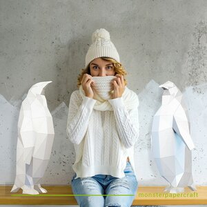 DIY pakket Witte Pinguins – compleet knutselpakket met snijmat, liniaal, vouwbeen, mesje