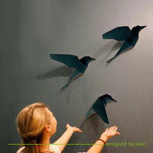 Alternative view of DIY pakket Vogels – compleet knutselpakket met snijmat, liniaal, vouwbeen, mesje - Verschillende kleuren