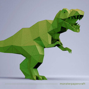 DIY pakket Dinosaurus – T-Rex – compleet knutselpakket met snijmat, liniaal, vouwbeen, mesje