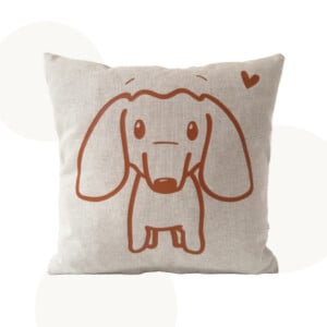 Sierkussen Teckeltje Joep | Beige | 40 x 40 cm | Teckelkussen