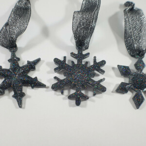 Glitter sneeuwvlokken kerst ornament set