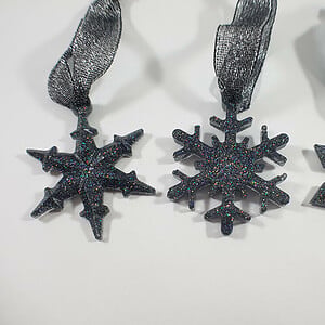 Glitter sneeuwvlokken kerst ornament set