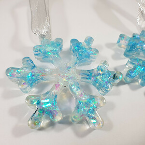 Alternative view of Blauwe holografische sneeuwvlokken kerst ornament set