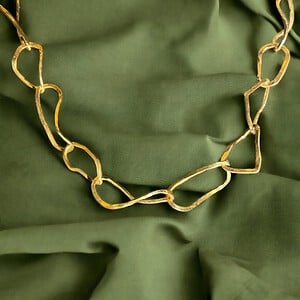 Ketting met open schakels in verguld zilver