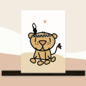 A4 Poster / XL wenskaart - Leeuwen welpje | Junglekamer
