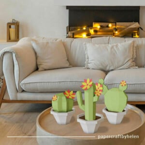 DIY pakket Cactus Trio – compleet knutselpakket met snijmat, liniaal, vouwbeen, mesje