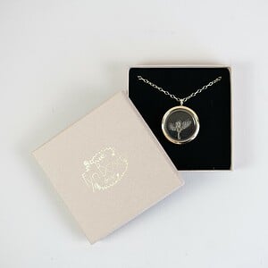 Gouden Bloemen Ketting met Paars Bloem