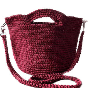 Alternative view of Gehaakte macramé schouder mand tas