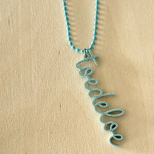 3Dprinted hanger voor ketting "Toedeloe"