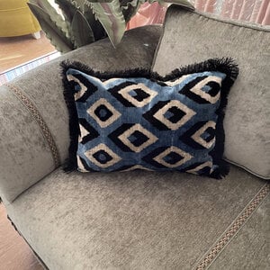 Ikat zijde-velvet kussenhoes
