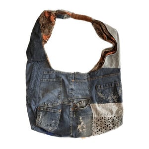 Alternative view of Gerecyclede denim tas