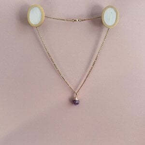 Alternative view of Ketting met ruwe edelsteen Amethist