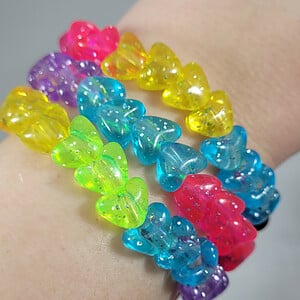 Glitter hart regenboog armband