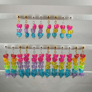 Glitter hart regenboog oorbellen