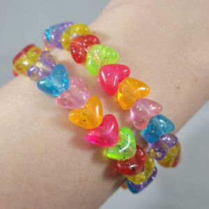 Glitter hart rek armband