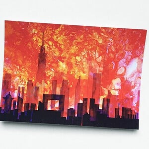 Zomerstad - abstracte kunst postkaart