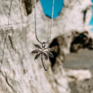 Oceaan ketting palmboom zilver