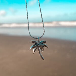 Oceaan ketting palmboom zilver