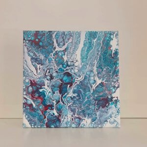 Fire under Ice. Schilderij WinWun 2021/33 Acryl on canvas art. 20x20cm/8×8inch