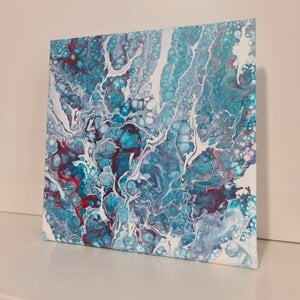 Fire under Ice. Schilderij WinWun 2021/33 Acryl on canvas art. 20x20cm/8×8inch