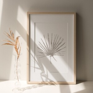 Inkttekening Palmblad Art Print A4