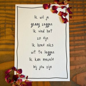 Ansichtkaart 'Ik wil je graag zeggen'