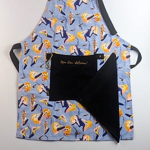 Set - schort, ovenwant & theedoek van hoogwaardig katoen met unieke print
