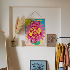 Alternative view of Fleurige poster met grappige quote - Fleur zelf lekker op